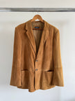 Camel Beige Oversized Suede Blazer