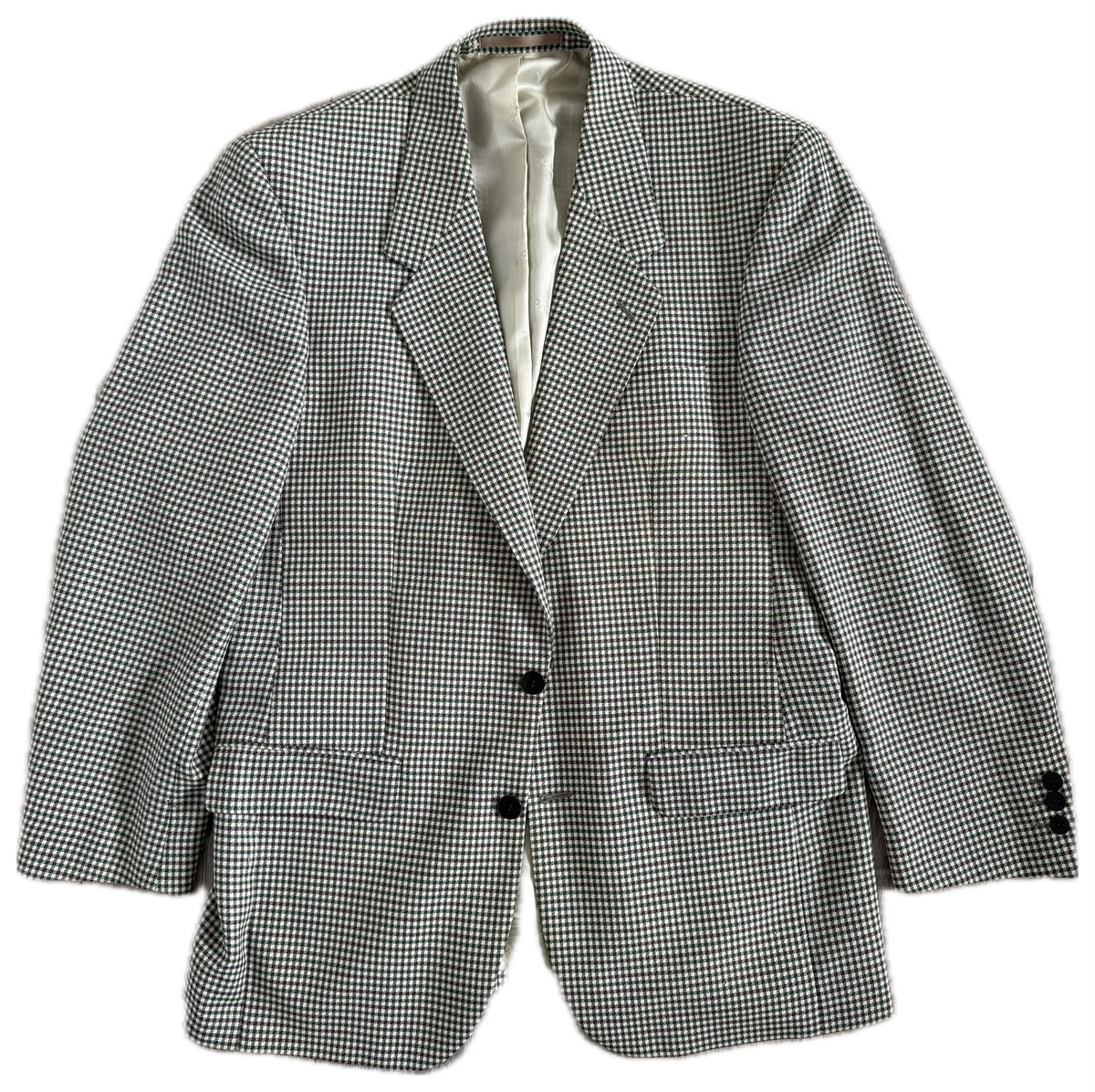 Dark Green Checked Oversized Blazer