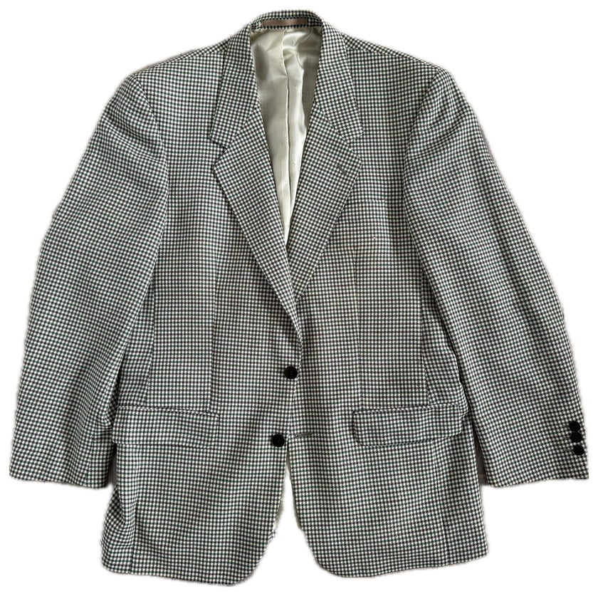Dark Green Checked Oversized Blazer