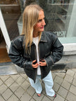 Bomboogie Worn Leather Bomber Jacket
