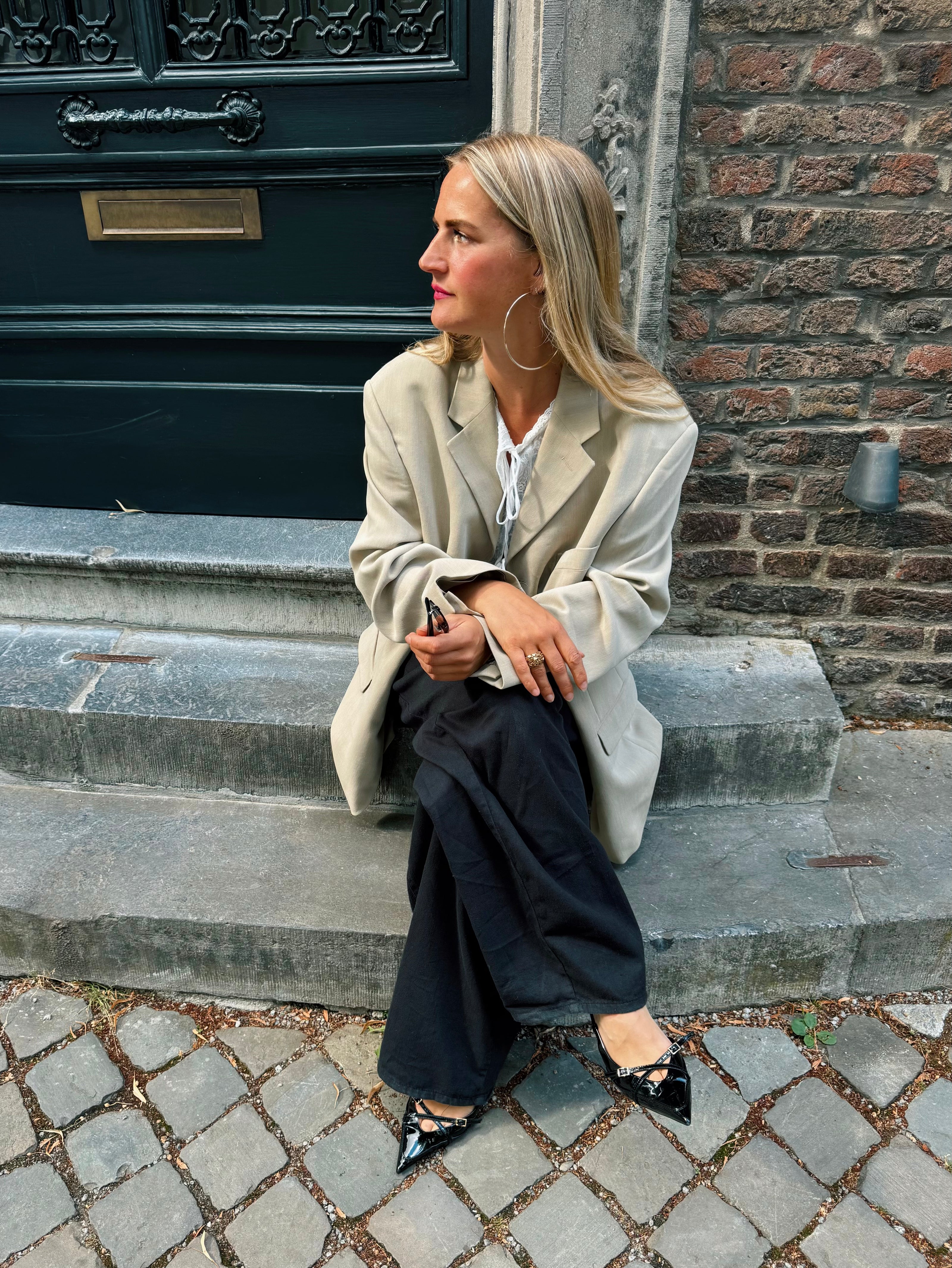 Taupe Beige Oversized Blazer