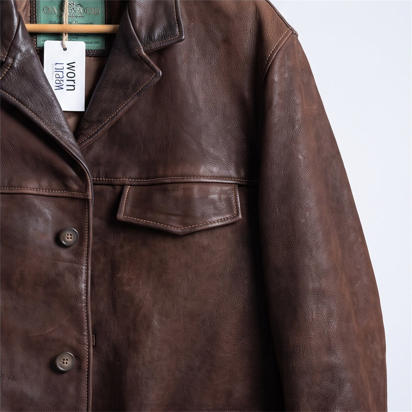 Oversized Oakwood Chestnut Brown Leather Jacket