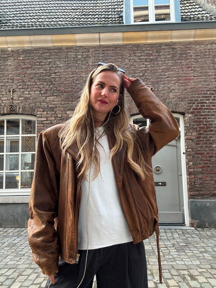 Vintage Aviator / Biker Leather Jacket