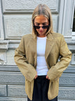 Khaki Beige Checked Vintage Blazer