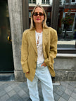 Yellow Beige Oversized Blazer