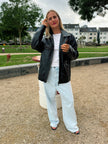 Oversized Distressed Leather Jacket