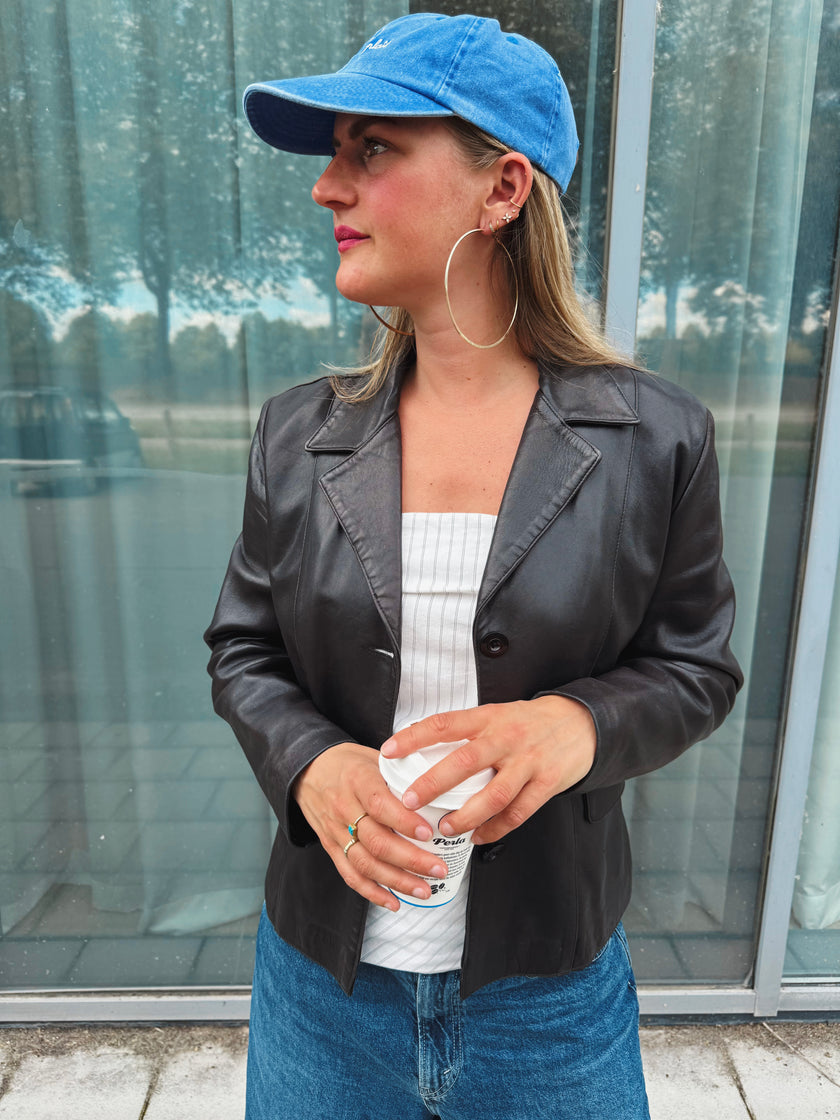 Chic & Short Brown Leather Jacket