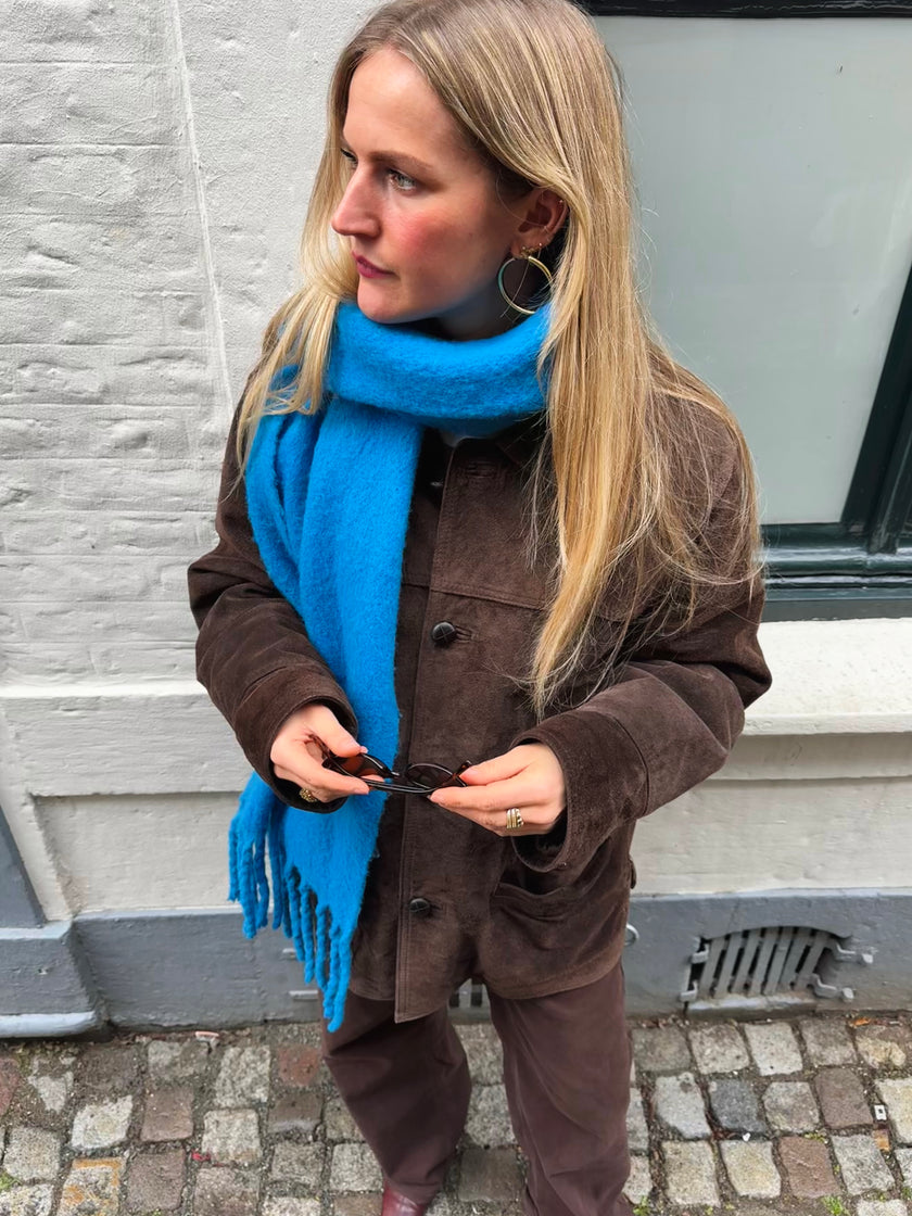 Oversized Brown Suede Jacket
