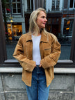 Beige Suede Oversized Jacket