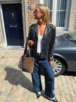 Chic & Short Brown Leather Jacket