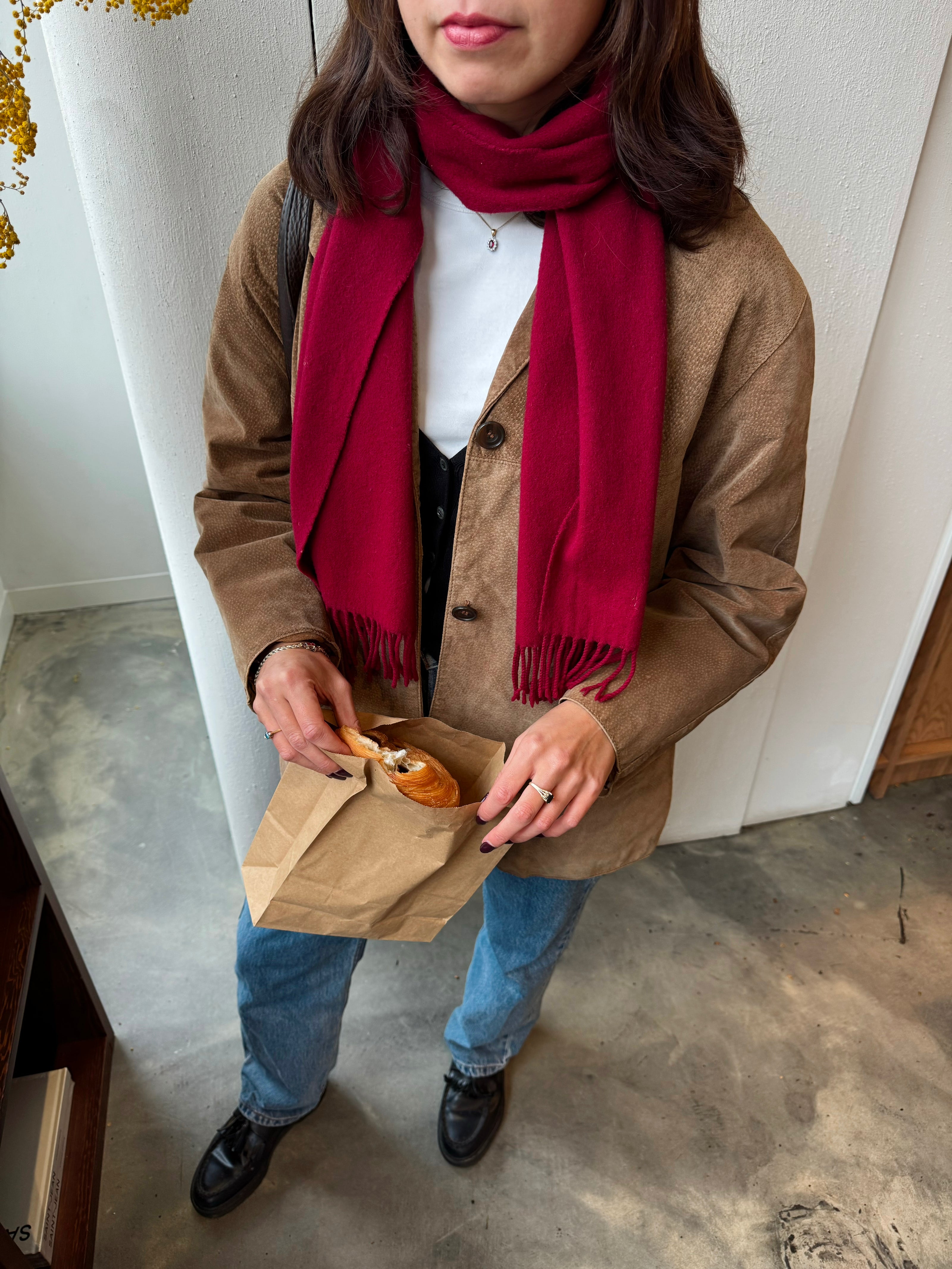 Vintage Oversized Beige Brown Suede Jacket / Blazer