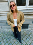Beige Brown Khaki Checked Vintage Grandpa Blazer