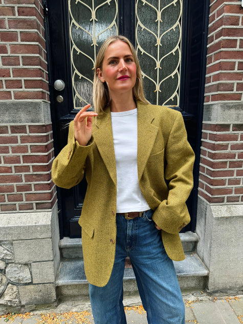 Yellow/Beige/Khaki Oversized Vintage Blazer