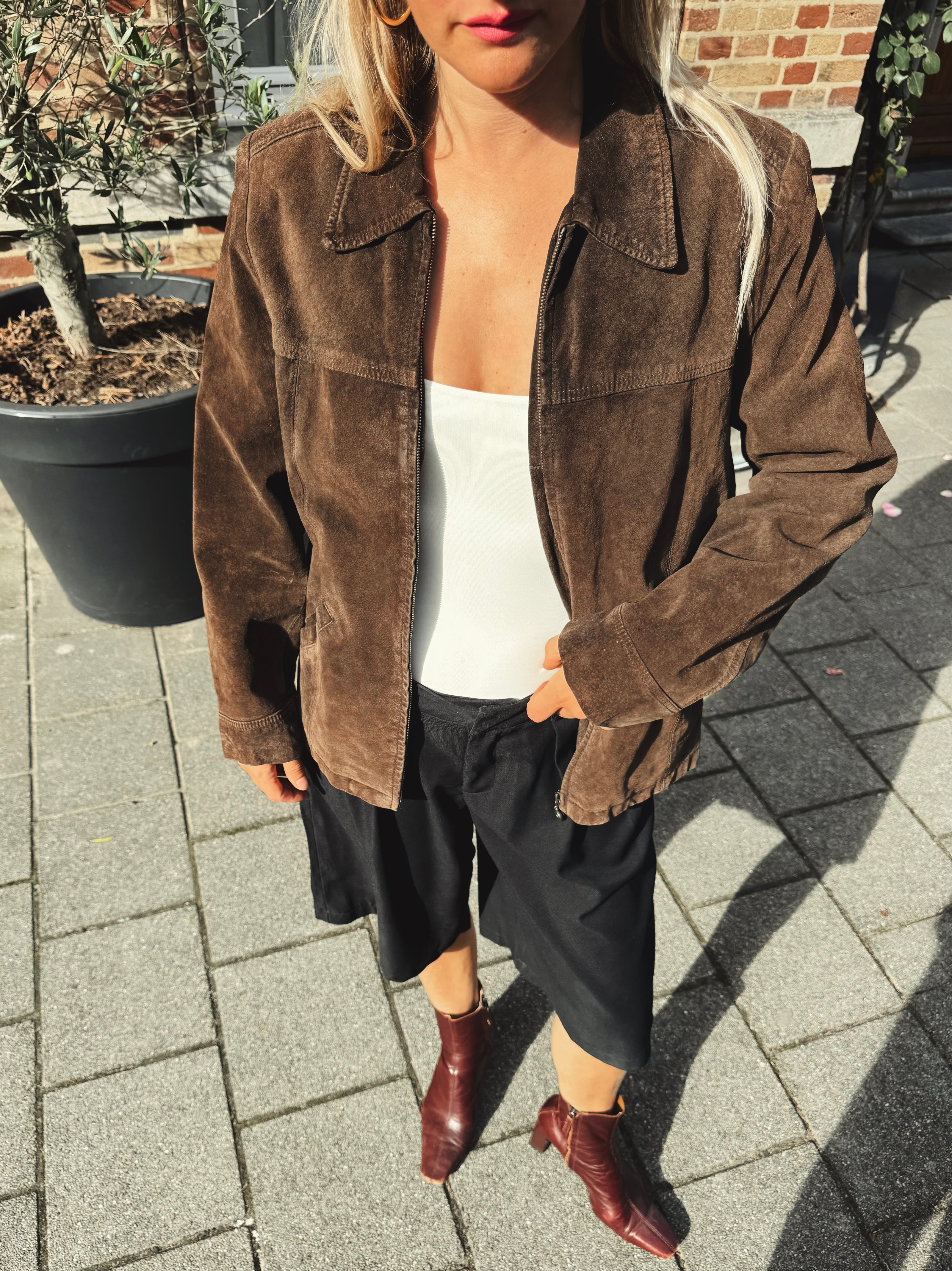 Dark Brown Suede Vintage Jacket