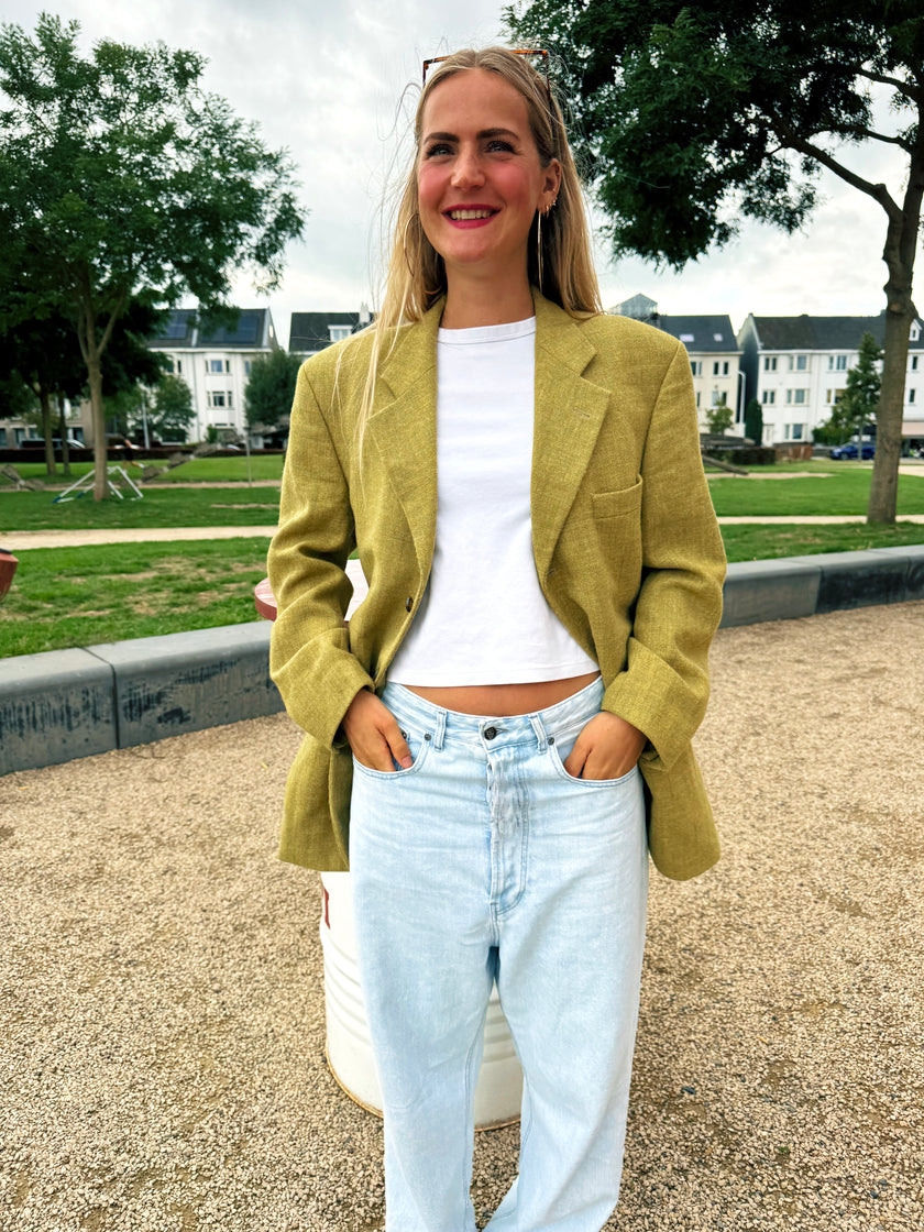 Bright Khaki Wool Vintage Blazer