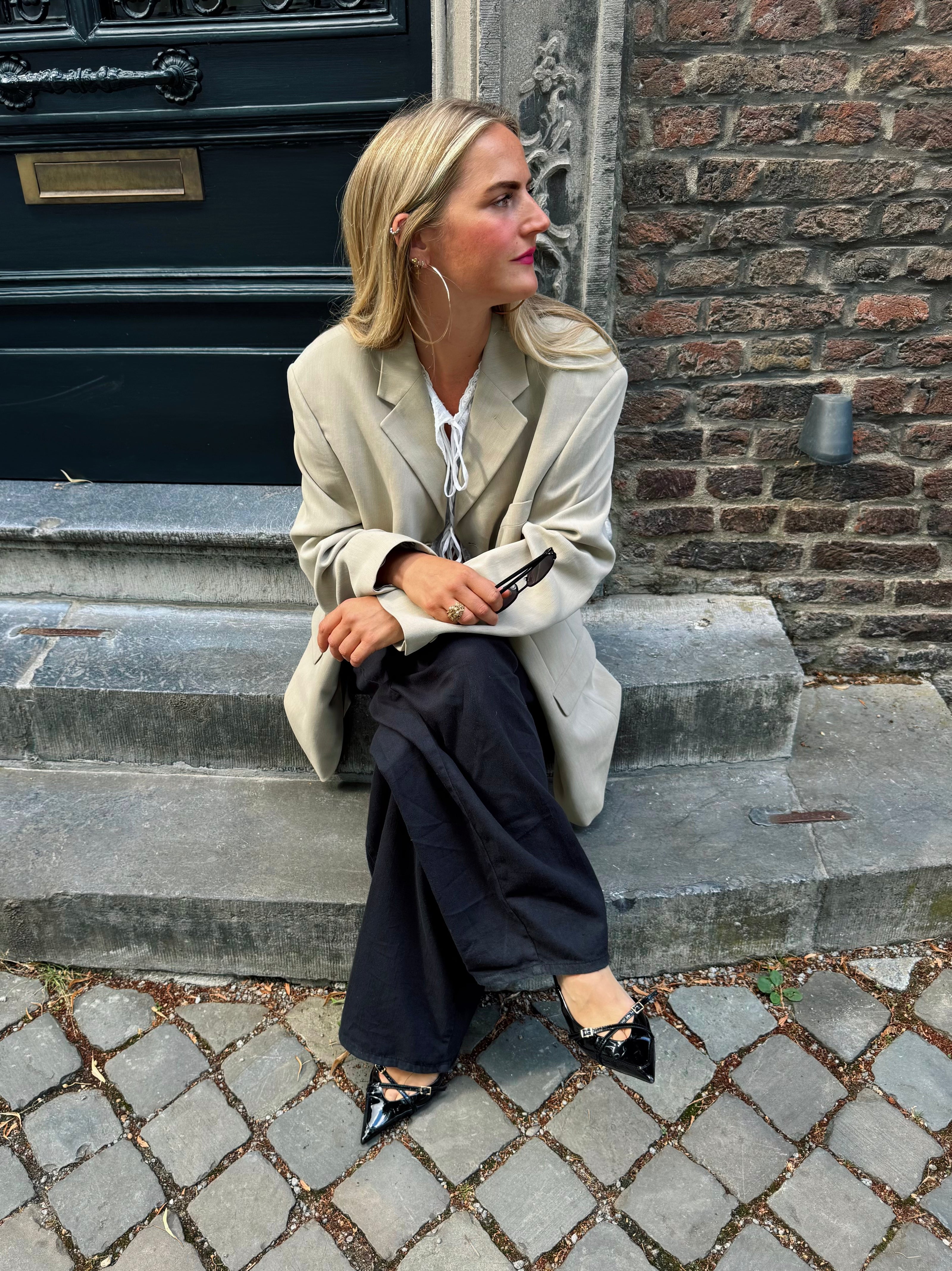 Taupe Beige Oversized Blazer