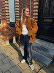 Camel Suede Oversized Jacket