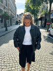 Black Leather Oversized Vintage Jacket