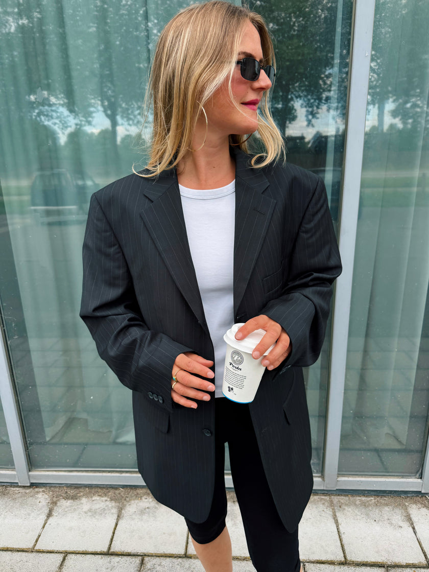 Dark Navy Pinstripe Blazer