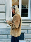 Light Brown Suede Vintage Bomber Jacket