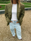 Khaki Green Checked Vintage Blazer