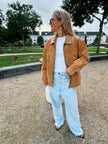 Beige Brown Camel Suede Vintage Jacket