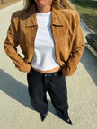 Beige Brown Suede Jacket