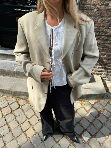 Taupe Beige Oversized Blazer
