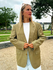 Khaki Green Checked Vintage Blazer