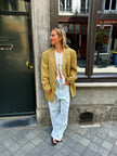 Yellow Beige Oversized Blazer