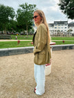 Khaki Green Checked Vintage Blazer