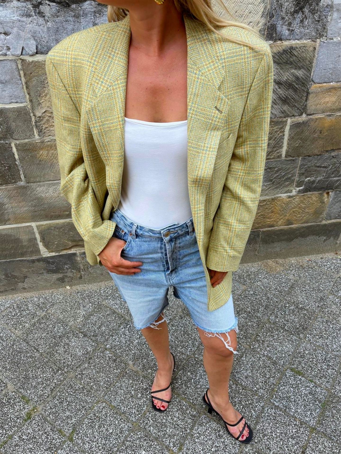 Khaki / Yellow / Beige Oversized Blazer