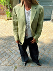 Beige / Mint Green blended Vintage Blazer