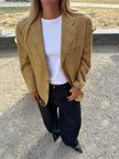 Khaki Beige Checked Blazer