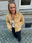Light Beige Oversized Suede Jacket