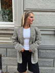 Grey Beige Checked Vintage Blazer