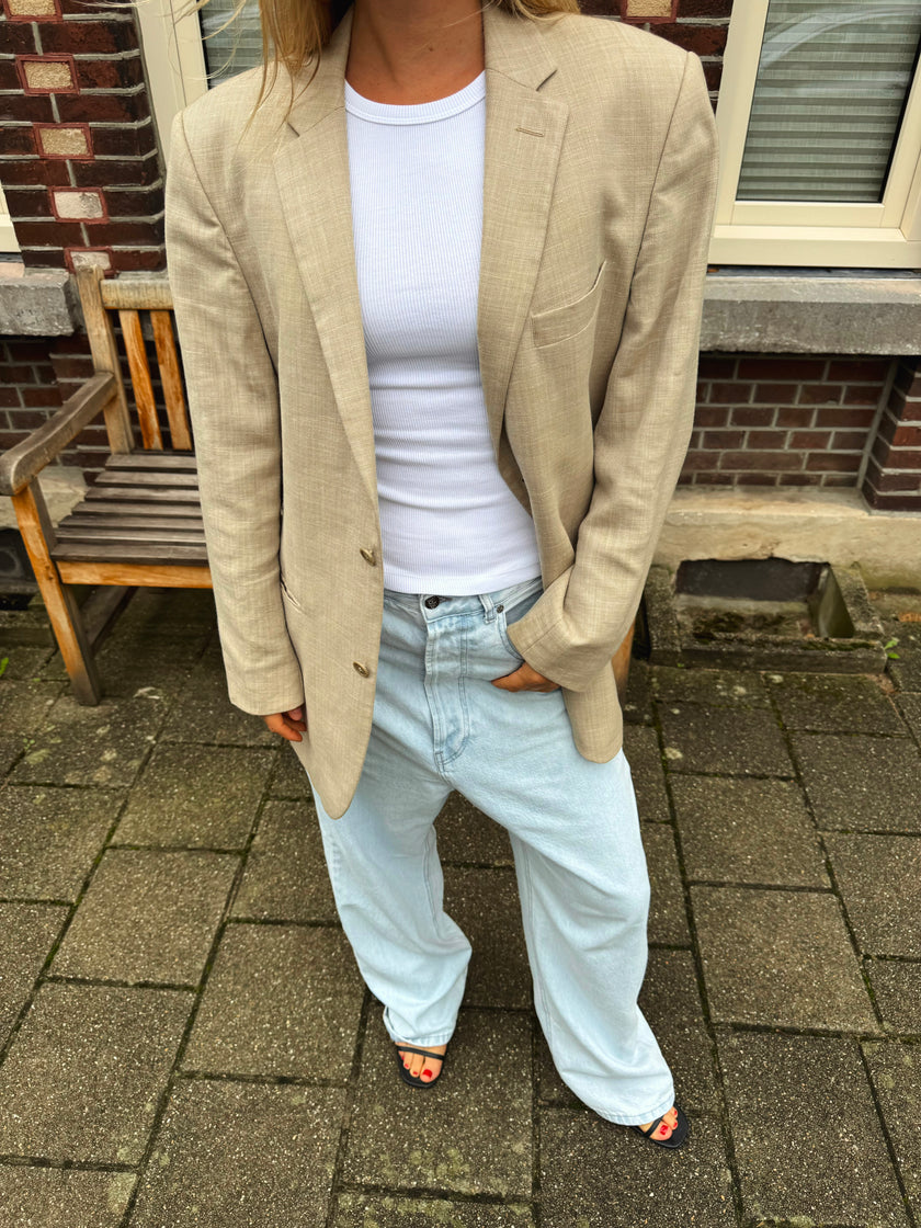 Light Beige Slightly Oversized Vintage Blazer