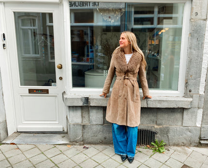 Grey Penny Lane Suede Vintage Coat