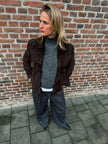 Vintage Dark Brown Suede Fringe Jacket