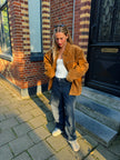 Camel Suede Oversized Jacket