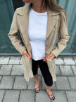 Light Beige Suede Vintage Trenchcoat