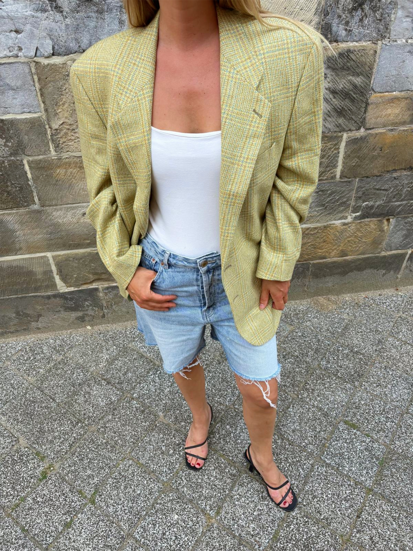 Khaki / Yellow / Beige Oversized Blazer