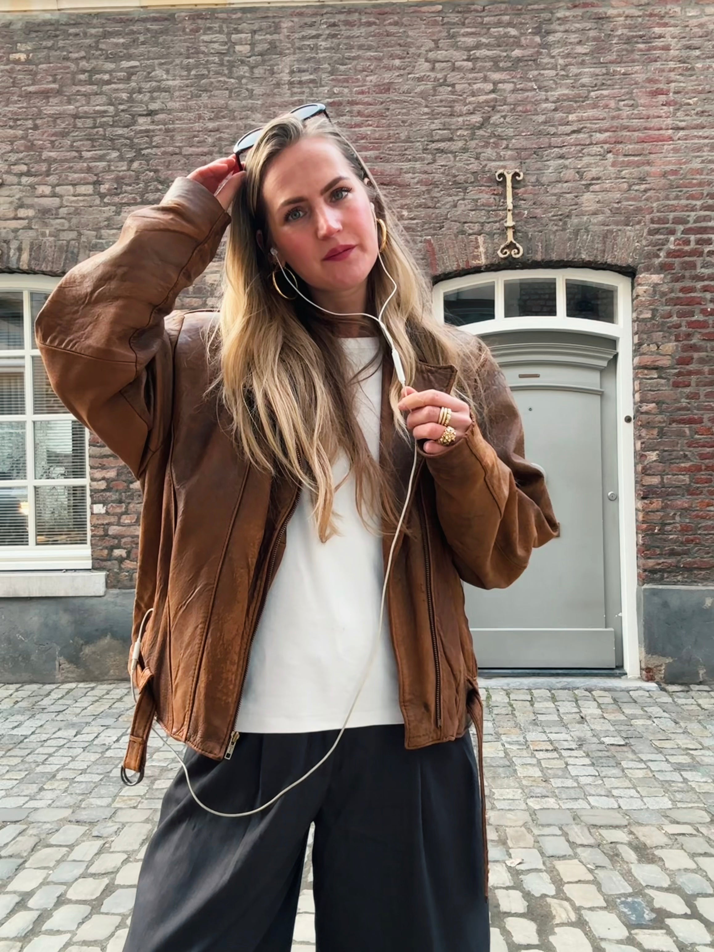 Vintage Aviator / Biker Leather Jacket