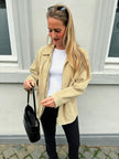 Light Beige Suede Bomberjacket