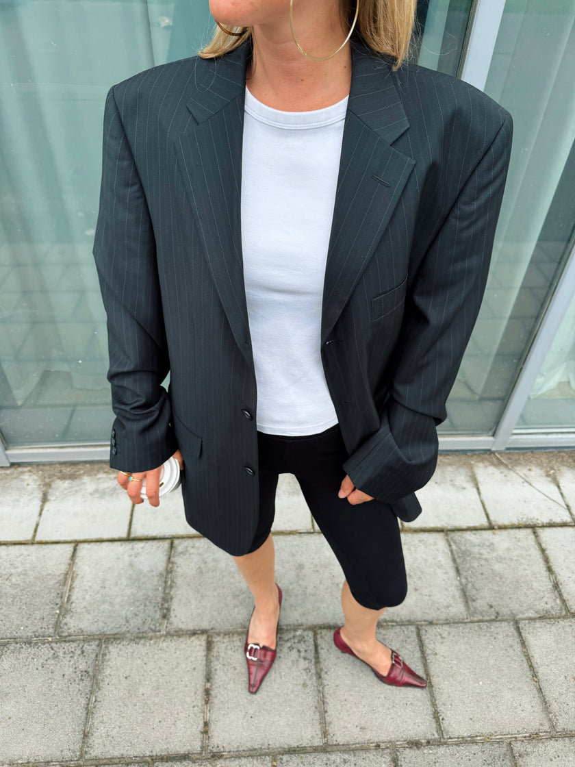 Dark Navy Pinstripe Blazer