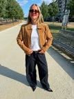 Beige Brown Suede Jacket