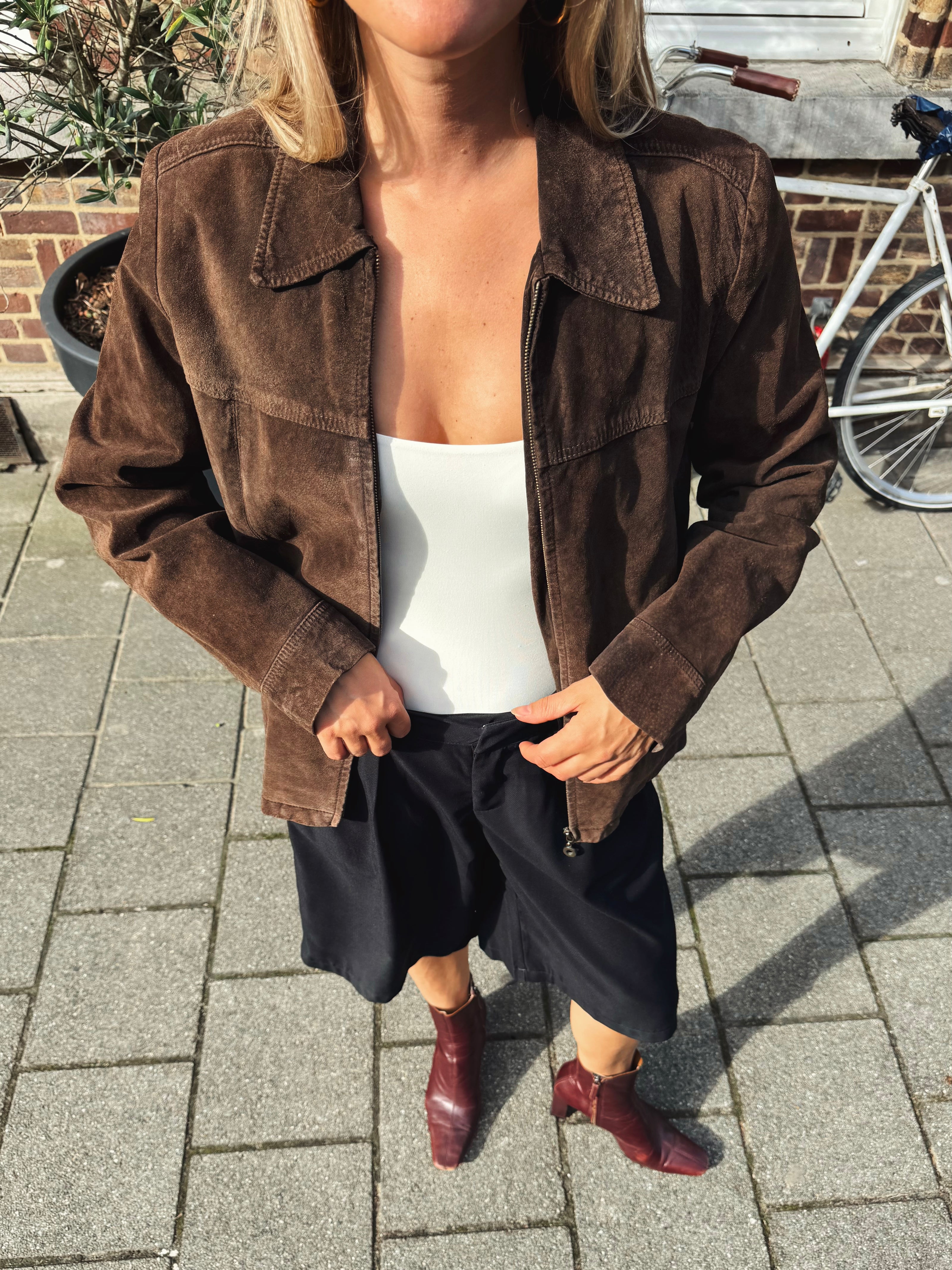 Dark Brown Suede Vintage Jacket