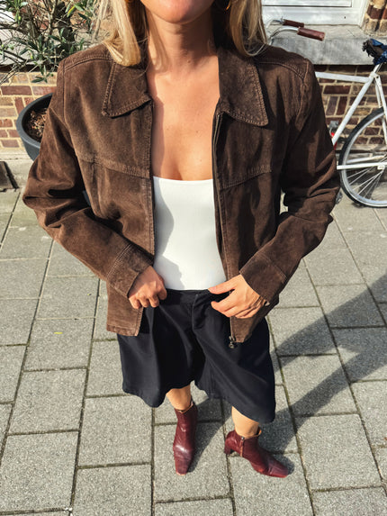 Dark Brown Suede Vintage Jacket