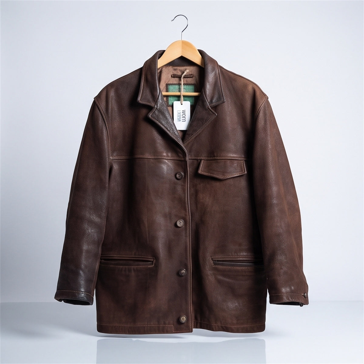 Oversized Oakwood Chestnut Brown Leather Jacket