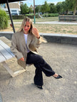 Grey Beige Checked Blazer